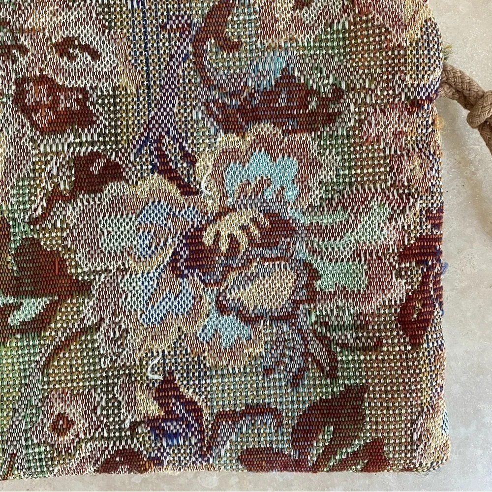 Tibor Handbags California Vintage Floral Tapestry Bohemian Foldover Clutch